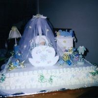 The Baby Room my cake have a crib, a dresser and a lamp made with gum paste andit&acute;s a butter cake cover with merengue