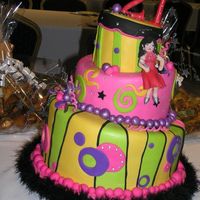 Topsey Turvey I had some trouble with the design for this cake as the customer wanteda a topsry turvey cake in bright green, hot pink yellow and purple...