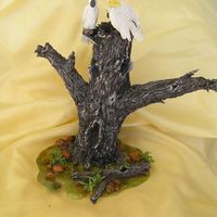 Tree And Cockatoos I was asked to make a big tree for a display , a Gum tree was suggested, like usual I agreed without thinking!! When I thought about it...