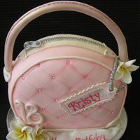Purse Cake My first bag/purse cake with frangipanis....very girlie!!