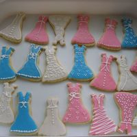 Bridal Shower Dresses I made these for my friends Bridal shower. NFSC, rolled buttercream and royal icing