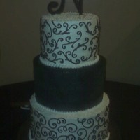 Black White Cake Made this cake for my cousin as a last minute request two days before the event. The cake is butterscotch with a vanilla bean filling...