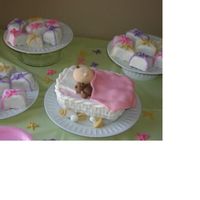 Baby Shower Cake And Present Cupcakes I used fondant for all of this. I planned to use bc for the prestents but it ended up not working for me They were really hard and time...