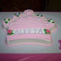 Birthday Crown Chocolate cake with buttercream icing and 'Duff' roses. My sister bought me the Wilton crown pan and asked me to do this for my...