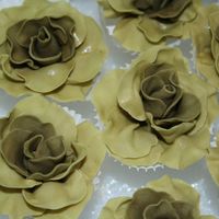 Roses For 30Th Anniversary Cake one of my previous students hired me to make 75+ gumpaste roses in this really tricky color (olive/sage green). I had a silk flower to go...