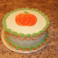 Sample Cake For A Class I Teach This was made as a demo for a class that I teach....demonstrated a piping gel transfer, outlined and filled in with dots (I love dots...