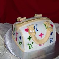 Lv Bag My second cake bag, but the first was done with MMF and this one is done with BC.