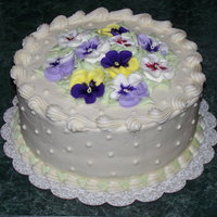 Painted Pansies And Swiss Dots Pansies were painted after they were dry with a very small brush.