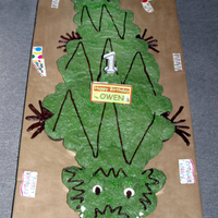 Alligator Birthday Cake I made this alligator cake for little Owen's 1st birthday. The hardest part was finding the right materials to make the board to put...