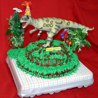Dinosaur Birthday Cake Owen had a dinosaur party when he turned 2 and here's the cake I made for him. It was chocolate with chocolate buttercream icing. The...