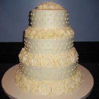 My First Official Wedding Cake! 10/8/6 cake, all buttercream.