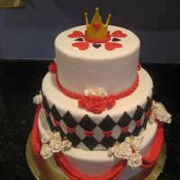 Queen Of Hearts Cake Made this for Great American Cake show and got 3rd place. All fondant decorations