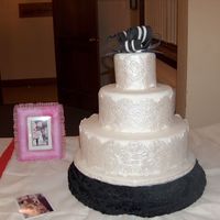 Movie Theme Contest Cake This is a dummy cake made for a local cake decorating contest. Used a black and white theme based on the Ascot horse racing scene from My...