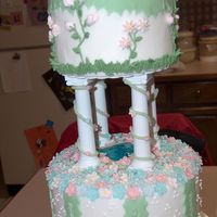 Garden Wedding Thems This is a close up of the second tier with the pond