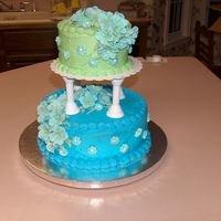 Wilton Course Iii Final Cake Almond pound cake with bavarian cream filling and buttercream