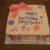 Pink/purple Stripes And Dots Not a great photo but this is the cake I did last weekend for a 4 yr old little girl who loves pink and purple.