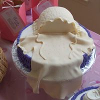 Baby Shower Bonnet, Baby Dress And Booties Cake (S) 2 round cakes, 12 inches and 1 8 inches in size. Bonnet modeled of 2 6 inch cakes cut in half and assembled together, then covered in...