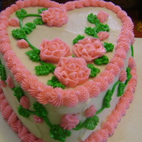 Victors Cake white heart shape cake, with buttercream icing