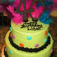 Fabulous And Forty Wanted a bright neon 40 cake to make plates. Just a little different!