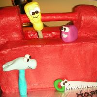 Handy Manny My worst cake disaster ever!!! Tried to use rice crispy treats for the sides and top. they began to collapse and luckily just barely made...