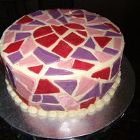 Valentine Mosaic Mosaic tiles were made from candy melts. Used a heart cookie cutter.