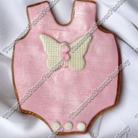 Pink Onesie Roll Out cookie with fondant