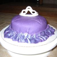 Practicing With Fondant This is my fondant cake that I was just playing around with. I love my luster dust! It helped make the ruffle look like satin. I had ALOT...