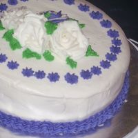 Course 1 Final Cake I wanted to be different so I opted for purple and white.