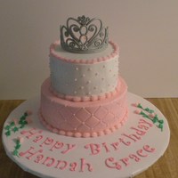 Princess Cake Strawberry and lemon tiers, gumpaste tiara
