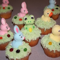 Easter Cupcakes These are some cupcakes my mom and I made. Frosting is BC with marshmellow animals on top (we bought these from the store). The kids loved...