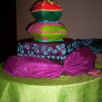 Arabian Night Homemade fondant. Carved cakes and airbrush coloring.