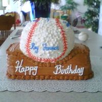 Autograph Baseball Birthday Cake Lemon Cake with Raspberry filling and Buttercream icing