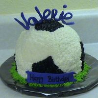 Soccer Cake Soccer cake, fell off table and into my hands, thank God I'm fast! ha ha I don't think you can tell. LOL! Gotta love those kind...