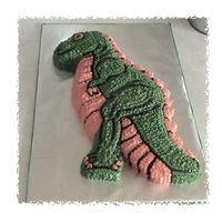 Dinosaur Cake Used the Wilton pan, star tip.
