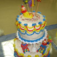 Clown Birthday Cake I made this cake for my son's first birthday.It was a fun project.