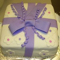 Present With Bow Fondant icing and bow.