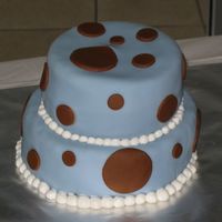 Brown Poka Dots On Blue My friend mentioned she wanted a blue cake with brown poka dots on it. Apparently this is what a celeb. had, however I had never seen a pic...