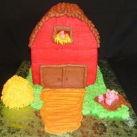 Barn & Animals Quick cake for a child's birthday. There was a miscommunication on the pick-up time and I didn't have time to do anymore detail....