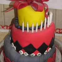 Chinese Themed Marshmallow Fondant Birthday Cake I'm below a novice...this is my fifth cake (maybe I'll upload the previous) but my daughter's 11th Chinese themed bday party...