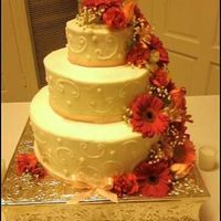 Pretty In Pink iced with buttercream, covered with fresh flowers thanks for looking