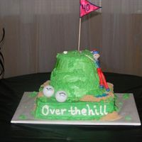 Over The Hill white cake with fondant accents