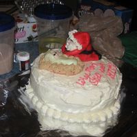 Christmas Cake my 2nd cake ever.. it's a red velvet with cream cheese icing..stole the decoratingidea from a lady on here.her's was much better...