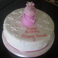 Princess Peppa MAde this one for my niece. Going for a simple look so made Princess Peppa from modelling paste (including crown and wings) and gave it all...