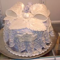 Bridal Cake This was a surprise cake for a friend.It was ll fondant in the outside