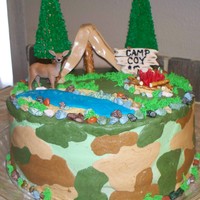Camo And Camping Themed Cake 