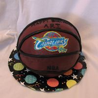 Bball_Cake.jpg Rice Krispies Treats cake covered with fondant