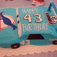 Blue King Car Butter cake with fondant accents and BC frosting.