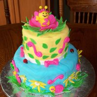 Natalie's 2Nd Bday I made this cake for my daughter's 2nd bday. It is covered in fondant and all of the bugs and flowers are fondant as well. I saw a...