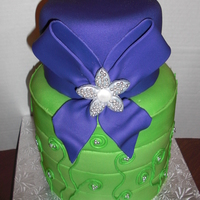 Bridal Shower Cake strawberry covered in BC and fondant. Fondant bow and brooch. Thanks for looking!