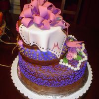 Margo's Birthday Cake I made this for my friend Margo's 25th birthday. Cake is layers of choc fudge and french vanilla with chocolate kahlua buttercream...